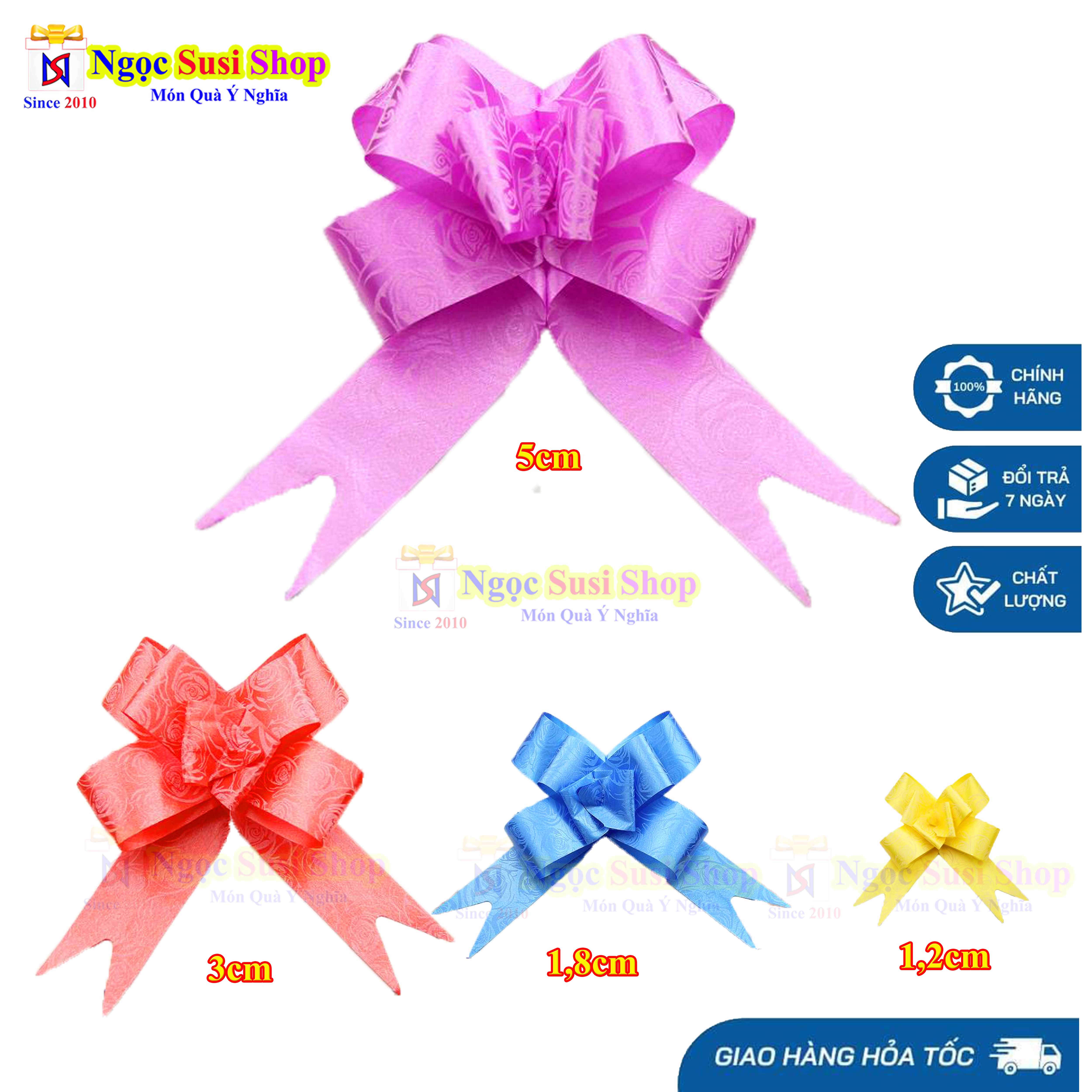 COMBO 10 NƠ RÚT GÓI QUÀ TRANG TRÍ HỘP QUÀ GIỎ QUÀ
