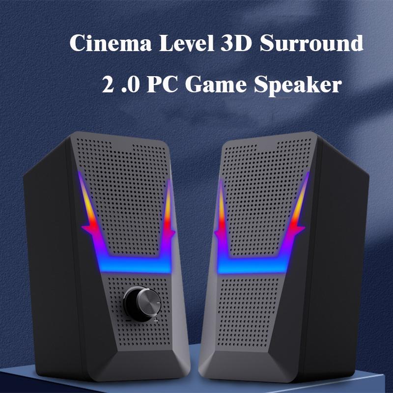 CO705 3.5mm Aux 2.0 Stereo Surround Music Loa chơi game thanh âm thanh cho máy tính máy tính để bàn loa loa màu: Đen