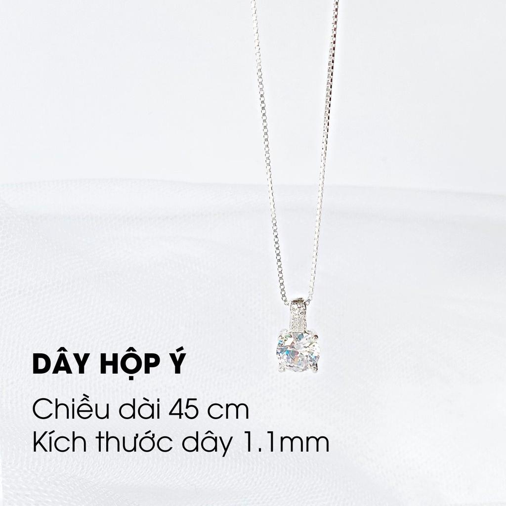 Dây chuyền bạc ATJ9069 cao cấp , vòng cổ mặt nụ đá tròn ANTA Jewelry