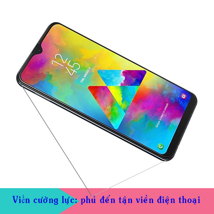 Kính Cường Lực cho Samsung Galaxy M20 - Full màn hình - Màu Đen - Hàng Chính Hãng