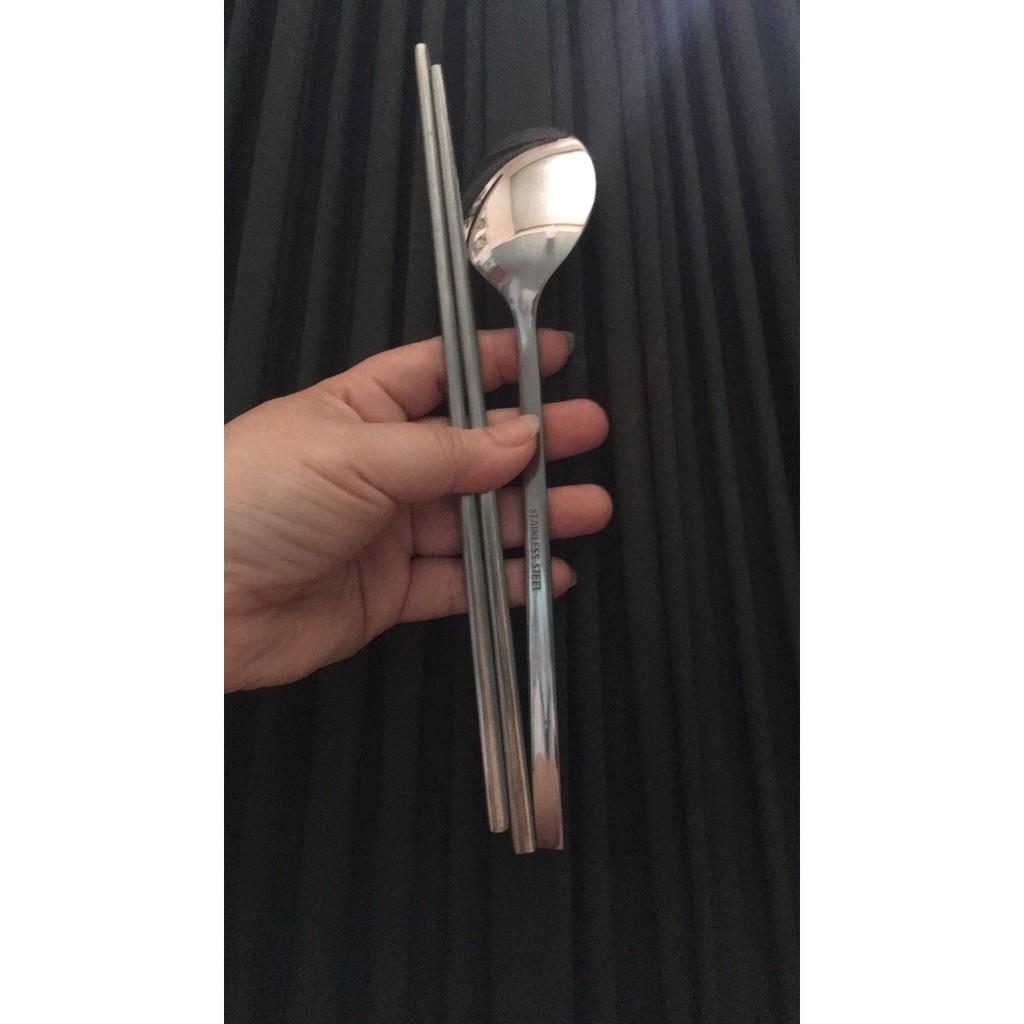 COMBO 10 CÁI MUỖNG ĐẦU TRÒN CÁN DÀI INOX SÁNG BÓNG DÀY 22 CM