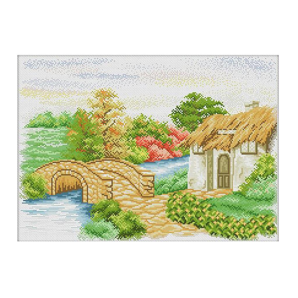 Country Scenes Pattern Stamped Cross Stitch Kit DIY Crafts Home Decor
