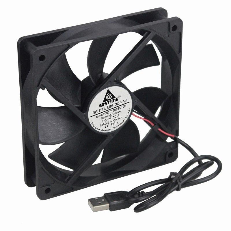 1 Pcs Gdstime DC 5V 120x120x25mm 1500RPM Brushless USB Computer Case Cooling Fan 120mm x 25mm 12025 12cm