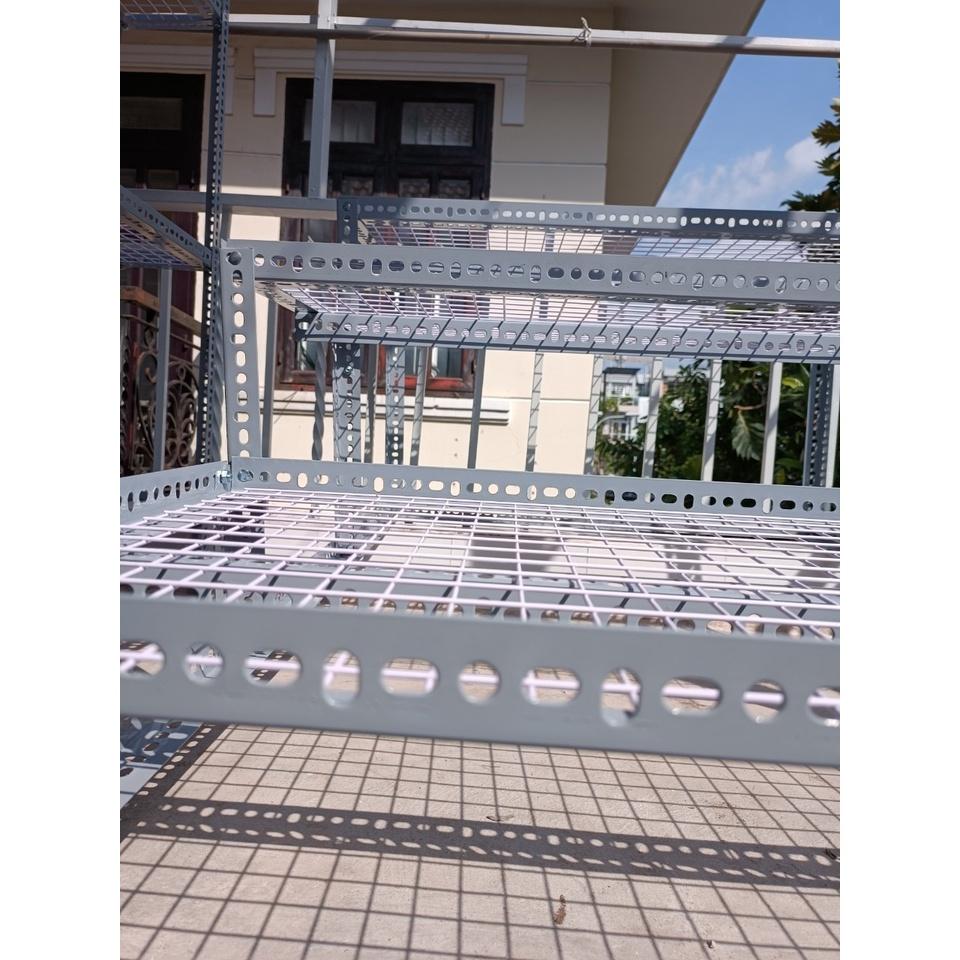 Kệ Sắt V Lỗ Bậc thang 3 bậc CÓ BÁNH XE khung sắt V3x3cm đa năng Cao NHIỀU KÍCH THƯỚC