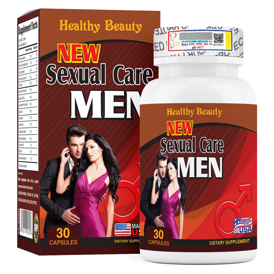 [CHÍNH HÃNG] Viên uống tăng cường sinh lý nam Health Beauty New Sexual Care Men nhập khẩu Mỹ, chiết xuất Hạt Guarana, Bovine Orchic và tinh chất Hàu giúp cải thiện yếu sinh lý, xuất tinh sớm hộp 30v