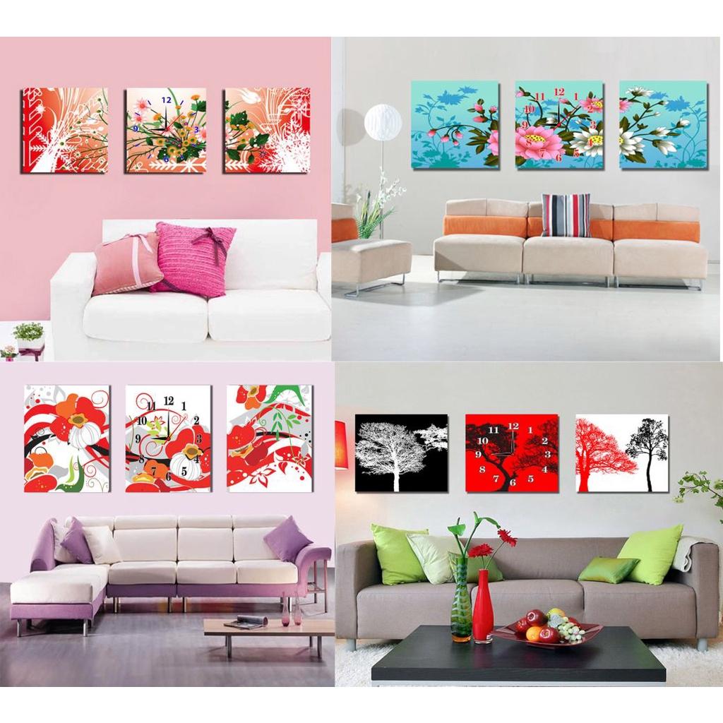 - Đồng hồ treo tường bộ ghép, tranh đồng hồ trang trí nội thất nhà đẹp độc lạ