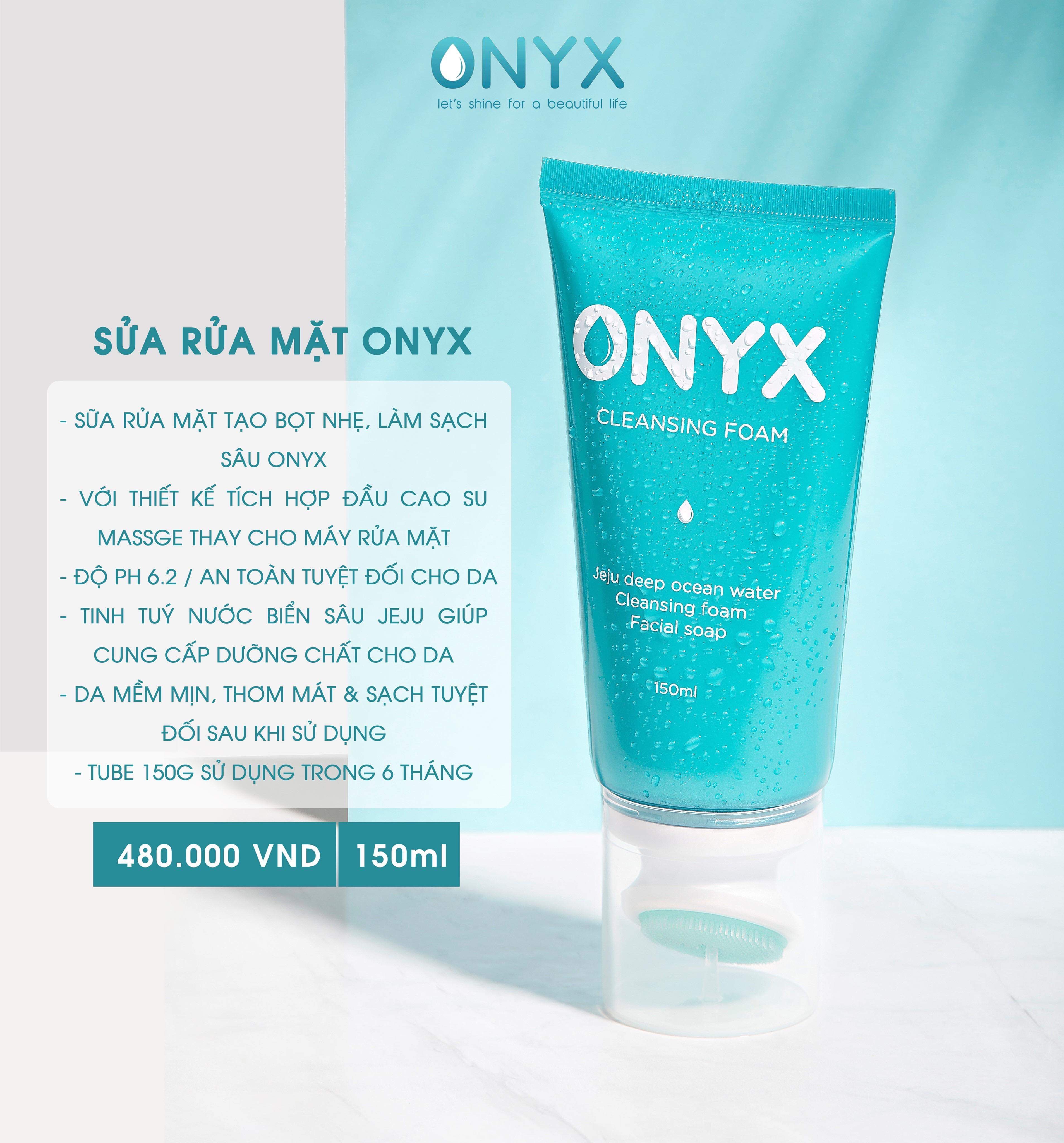 Sữa Rửa Mặt ONYX Làm Sạch Sâu Lỗ Chân Lông, Dưỡng Ầm, Sáng Da, Ngừa Mụn CLEANSING FOAM ONYX 150g
