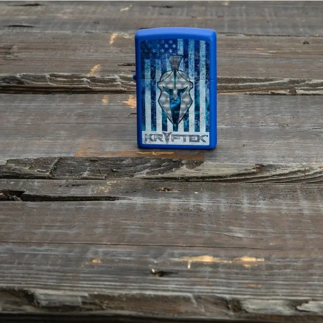 Zippo Kryptek Mũ Chiến Binh Spartan - Bật Lửa Zippo Mỹ Màu Xanh Blue Rằn Ri Cực Ngầu, Quà Tặng Cho Nam (Bảo Hành Trọn Đời)