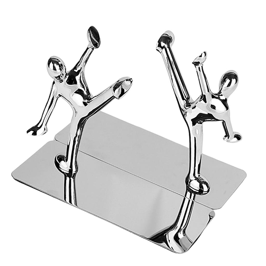 Pair Non-skid Man Bookends Book Holder Stands for Home Office School Decoration