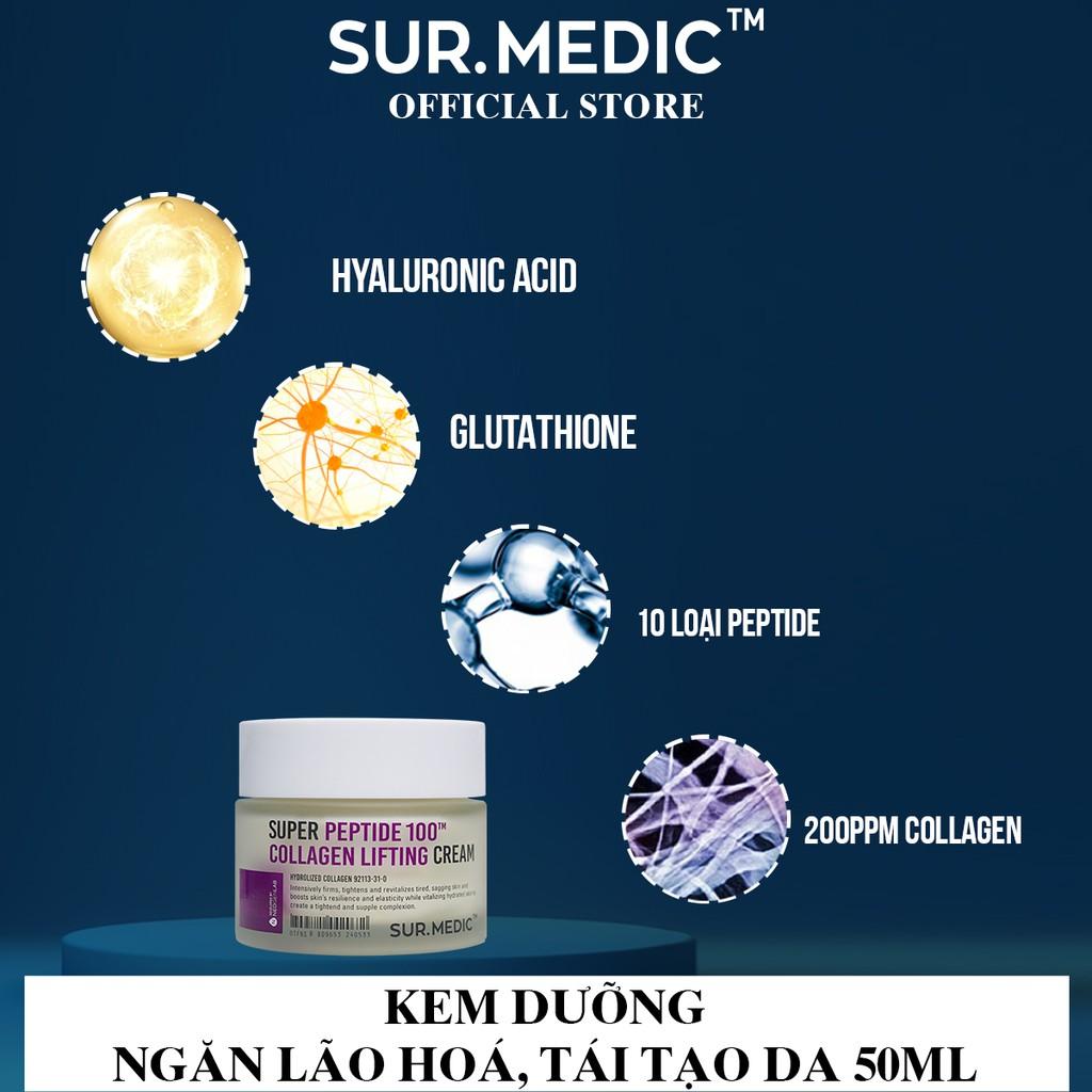 Kem Dưỡng Trẻ Hoá Phục Hồi Da Hư Tổn SURMEDIC Super Peptide 100tm Collagen Lifting Cream 50ml