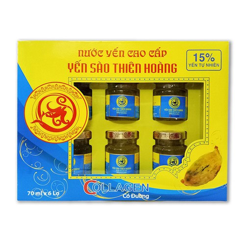 Yến sào Thiên Hoàng collagen 15% kèm túi giấy hộp 6 lo - Yến Thiên Hoàng