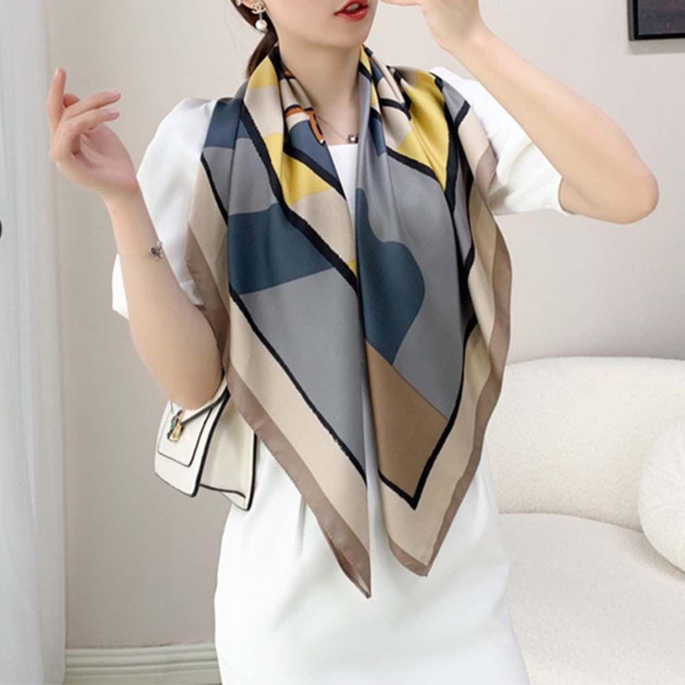 Khăn Choàng Lụa Satin Mềm In Họa Tiết VANES1 Thời Trang Dành Cho Nữ