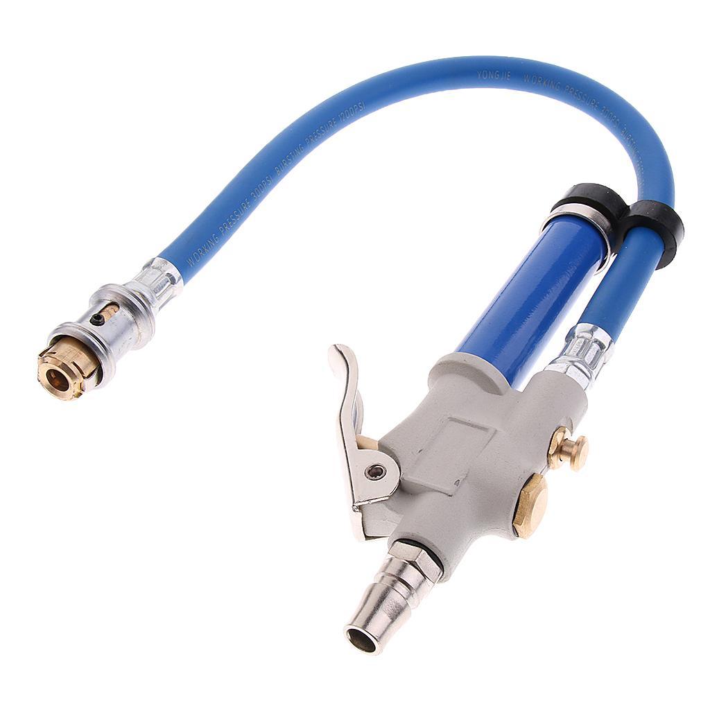 Car Air Tire Pressure Filler Fill Inflator Gauge Chuck Heavy Duty Rubber Hose High Performance