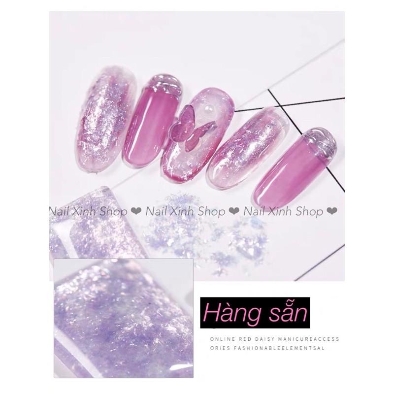 Xà cừ mỏng , kim tuyến trang trí nail đắp ẩn vân đá
