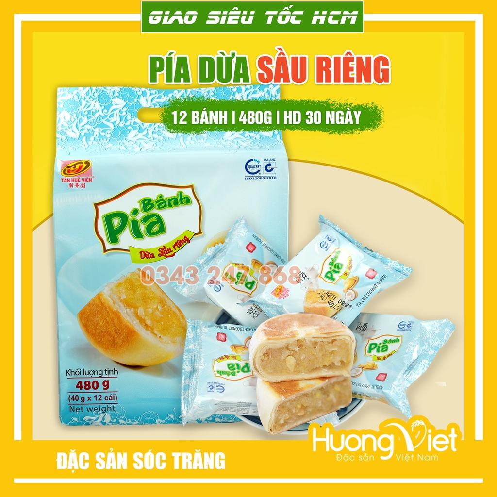 Bánh pía Dừa Sầu Riêng chay Tân Huê Viên mini gói 12 cái túi 500g