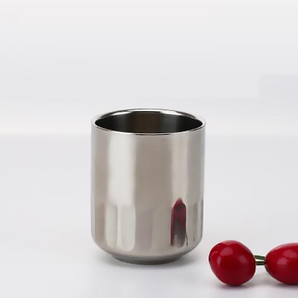 2 Pieces Stainless Steel Beer Cup Double Wall Milk Coffee Tea Mug 200ml