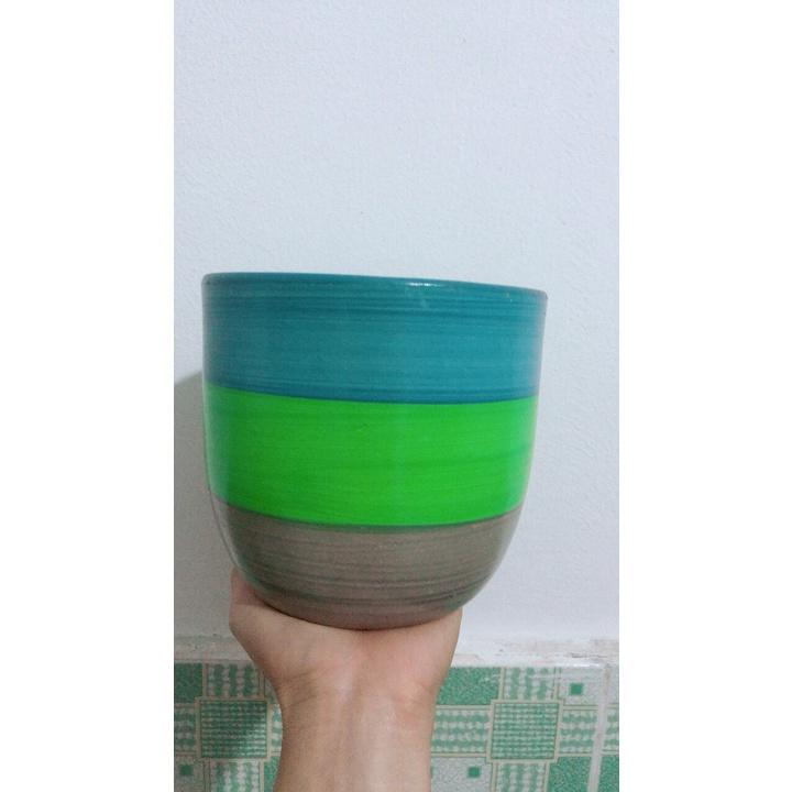Chậu Sứ Trồng Cây cao 13cm đường kính 15cm