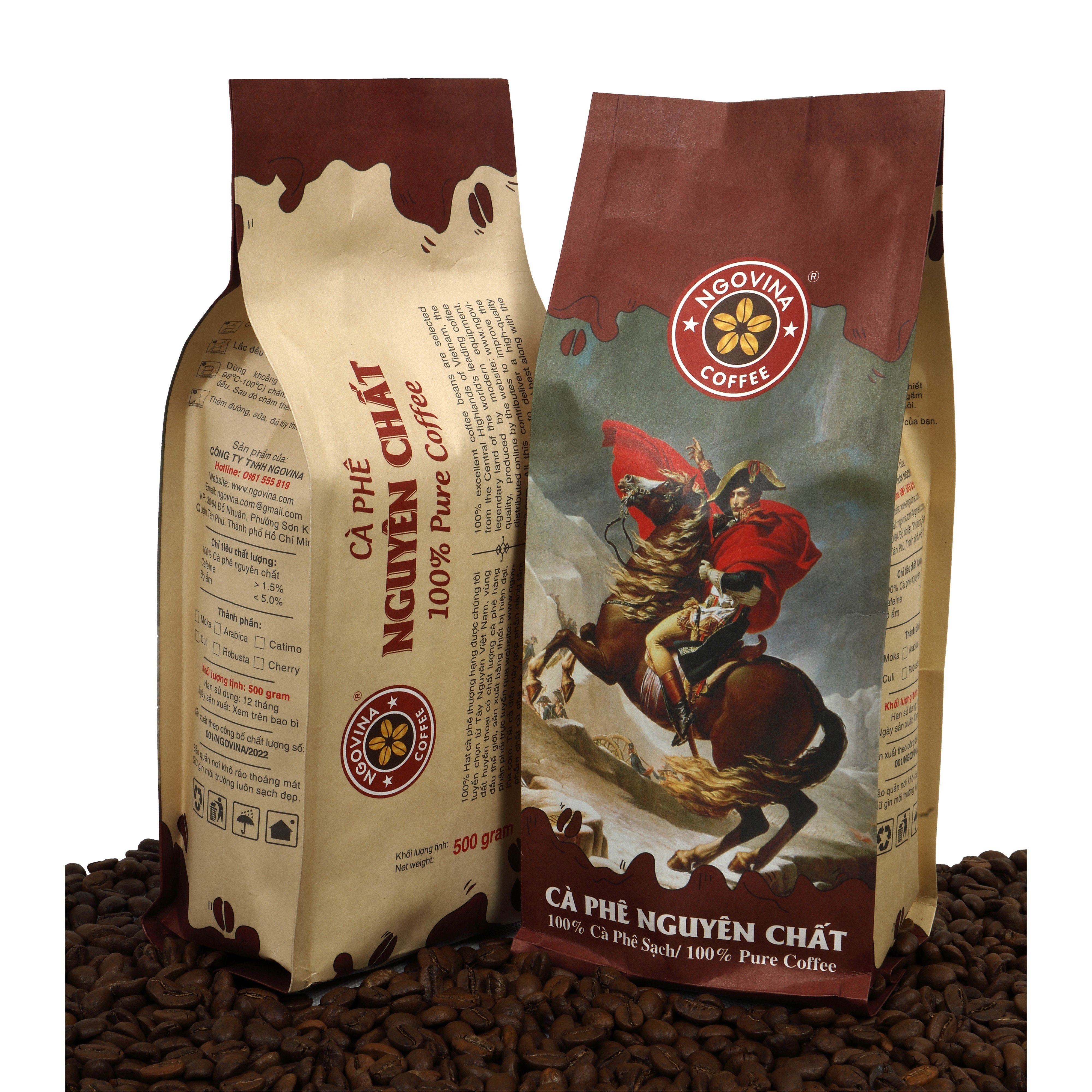 Cà Phê Ngovina - Nguyên Chất Arabica Cầu Đất – 1Kg Dạng Hạt