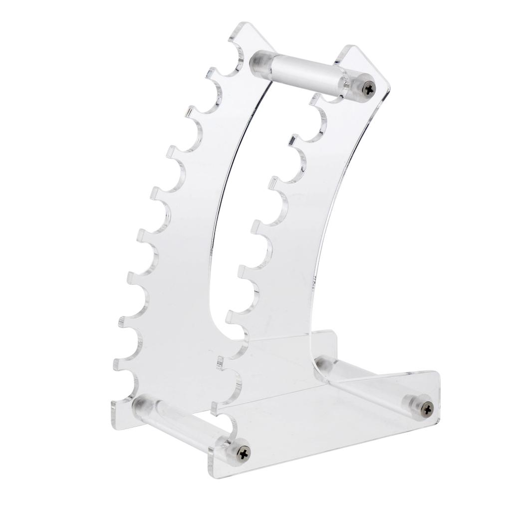 2 Pcs Clear Acrylic Display Rack Nail Makeup Brushes Organizer Holder Stand