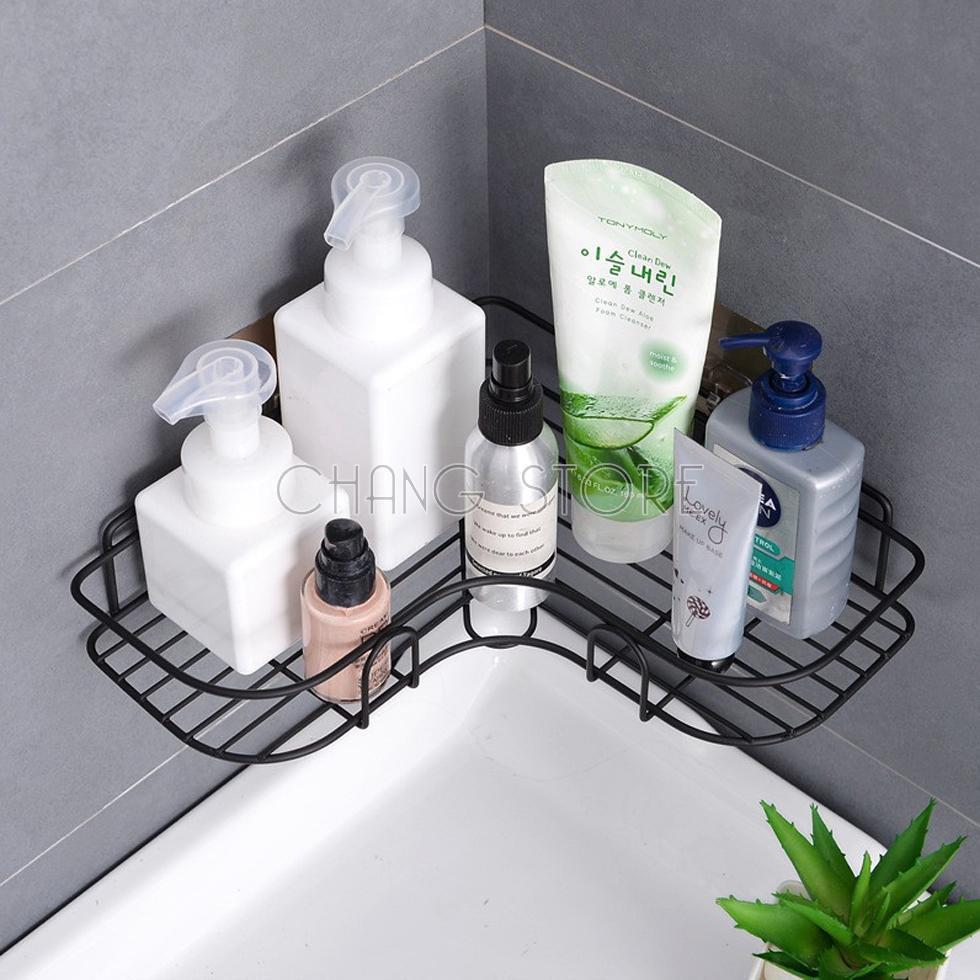 Set 2 miếng dán kệ góc inox 304 treo gắn góc tường tiện lợi