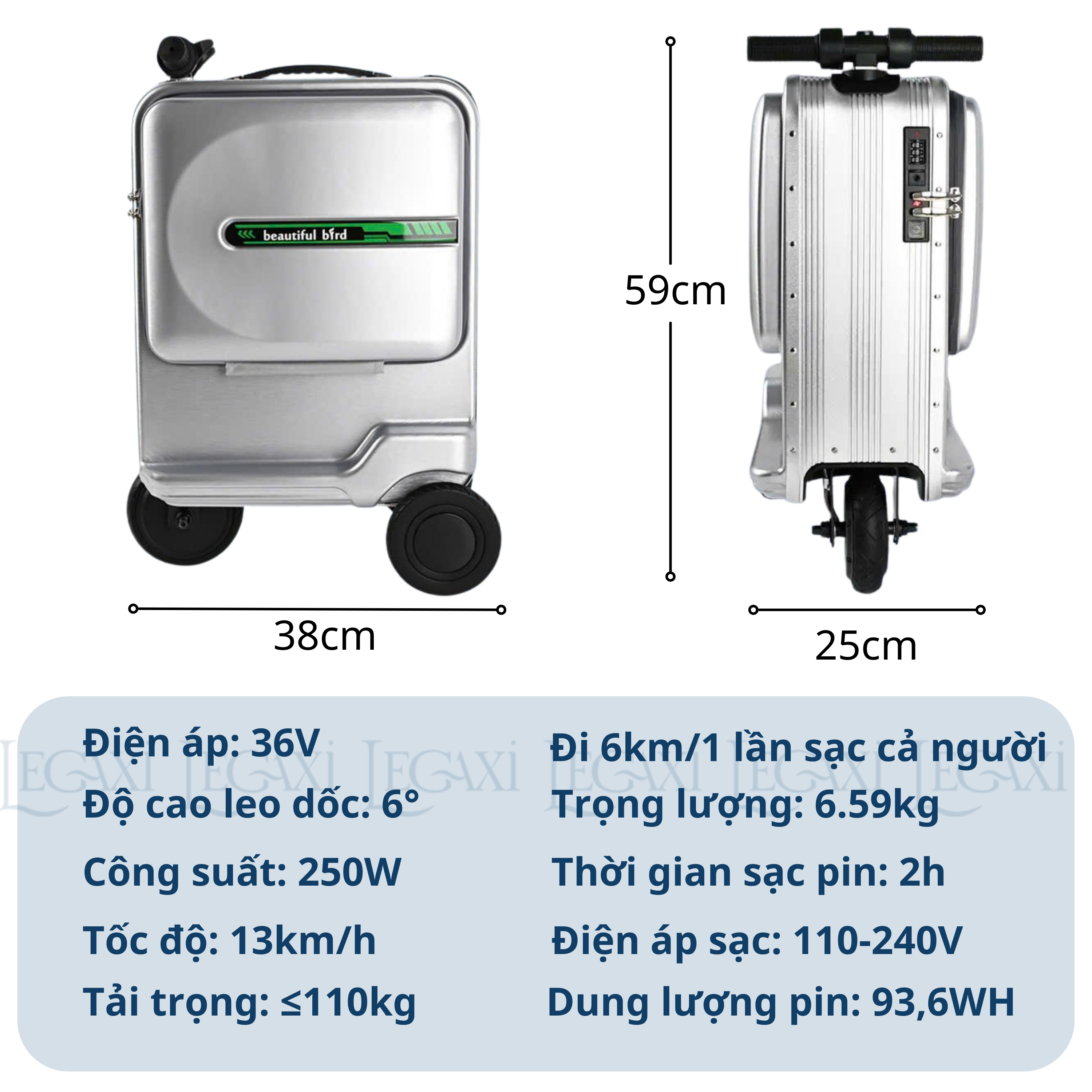 Vali Điện Scooter Nặng 6Kg Va Li 20inch Thông Minh Kiêm Xe Điện Tự Lái Cho Gia Đình Du Lịch Hội Chợ