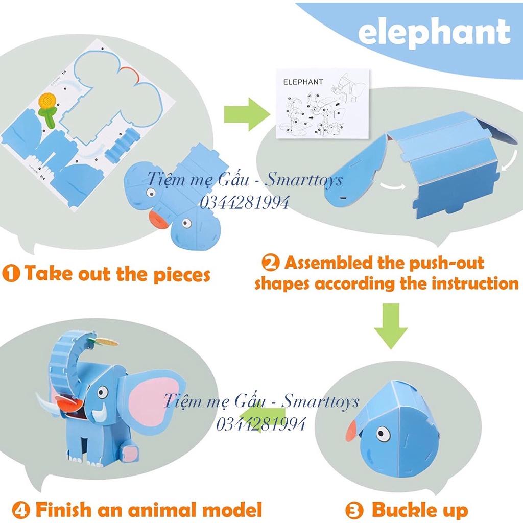 3D ANIMAL PUZZLE MONTESSORI TOYS MÔ HÌNH LẮP GHÉP ĐỘNG VẬT 3D SIZE TO GIÚP PHÁT TRIỂN TƯ DUY LOGIC VÀ SỰ KHÉO LÉO CHO BÉ