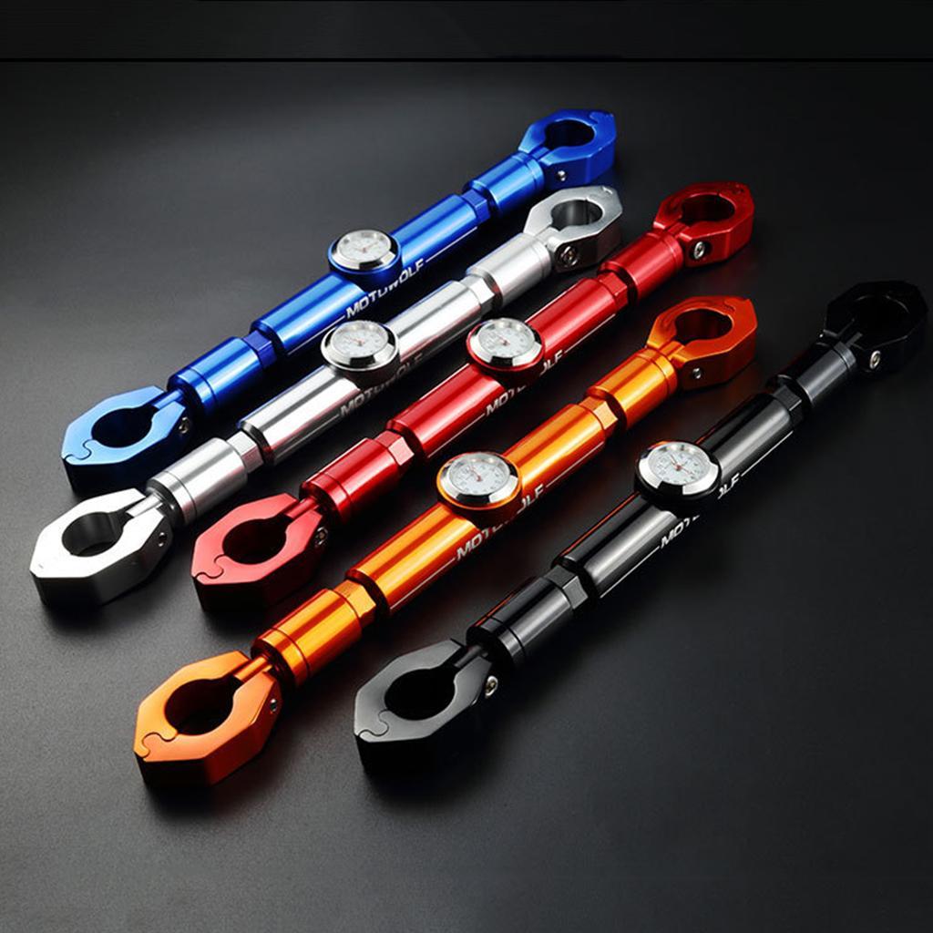 Motorcycle 22mm 7/8" Handlebar Balance Cross Bar Steering Lever with Clock
