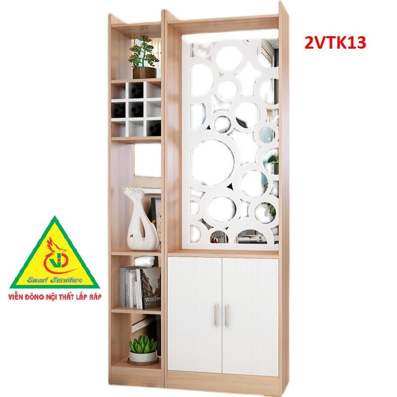 Tủ kệ trang trí kiêm vách ngăn phòng khách , nhà bếp 2VTK13 - Nội thất lắp ráp Viendong Adv