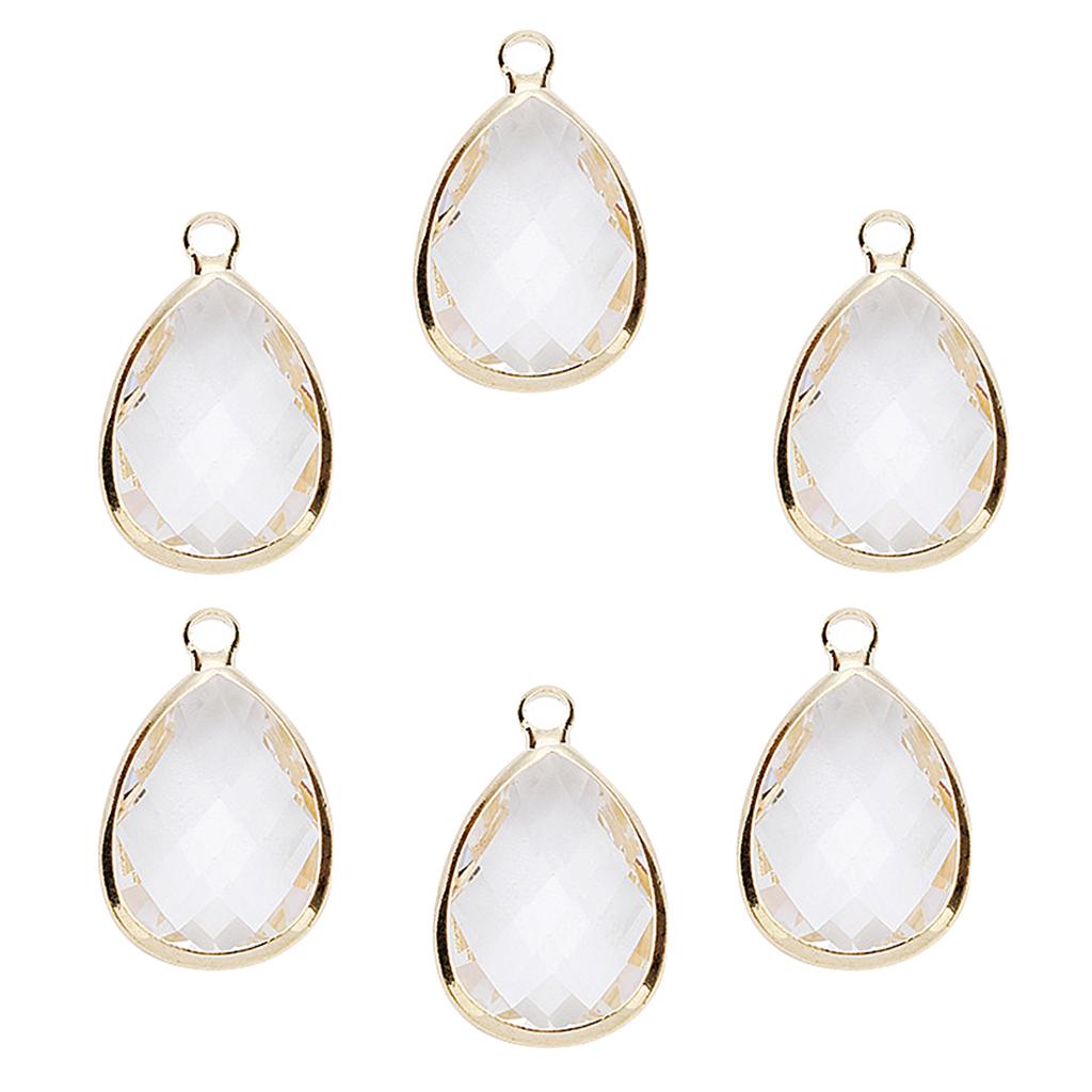 6 Pcs Fashion Drop Jewelry Making Charms Necklace Pendant  White