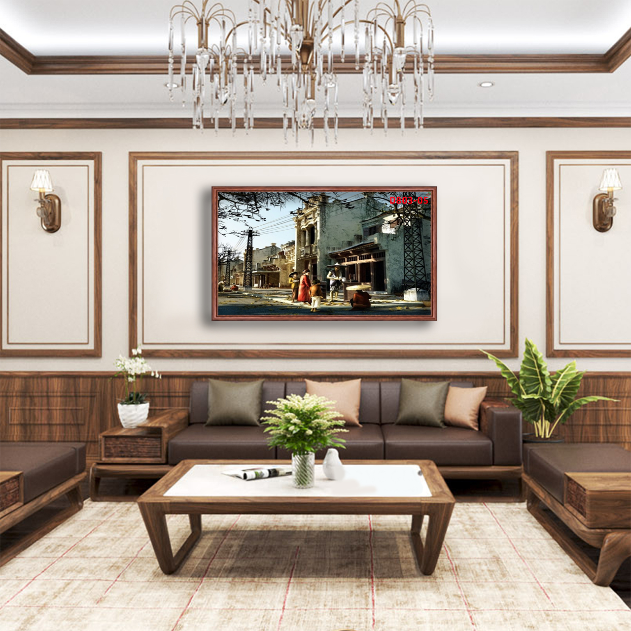 D803 01 Tranh kính Phố cổ Hà Nội