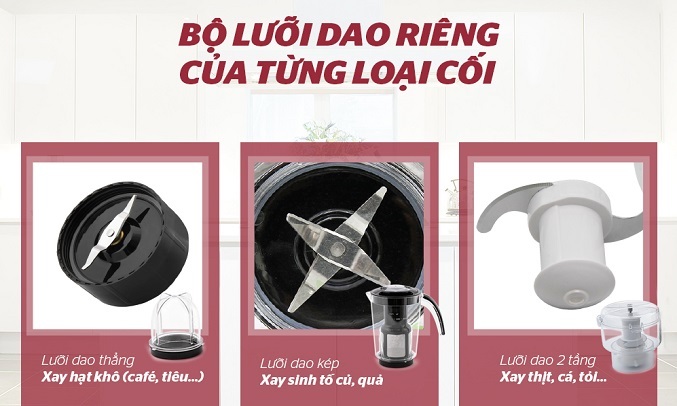 Máy xay sinh tố đa năng Sunhouse SHD5322 - Lưỡi dao inox sắc bén