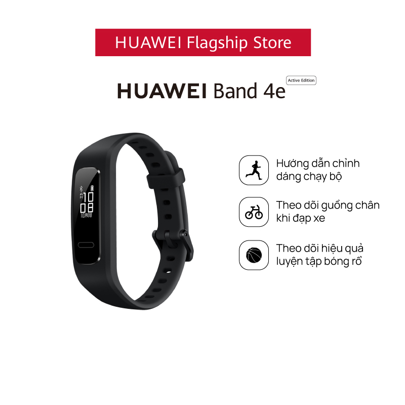 Vòng Đeo Tay Thông Minh HUAWEI Band 4e | Hướng Dẫn Chỉnh Dáng Chạy Bộ | Theo Dõi Guồng Chân Khi Đạp Xe |  Theo Dõi Hiệu Quả Luyện Tập Bóng Rổ | Hàng Chính Hãng