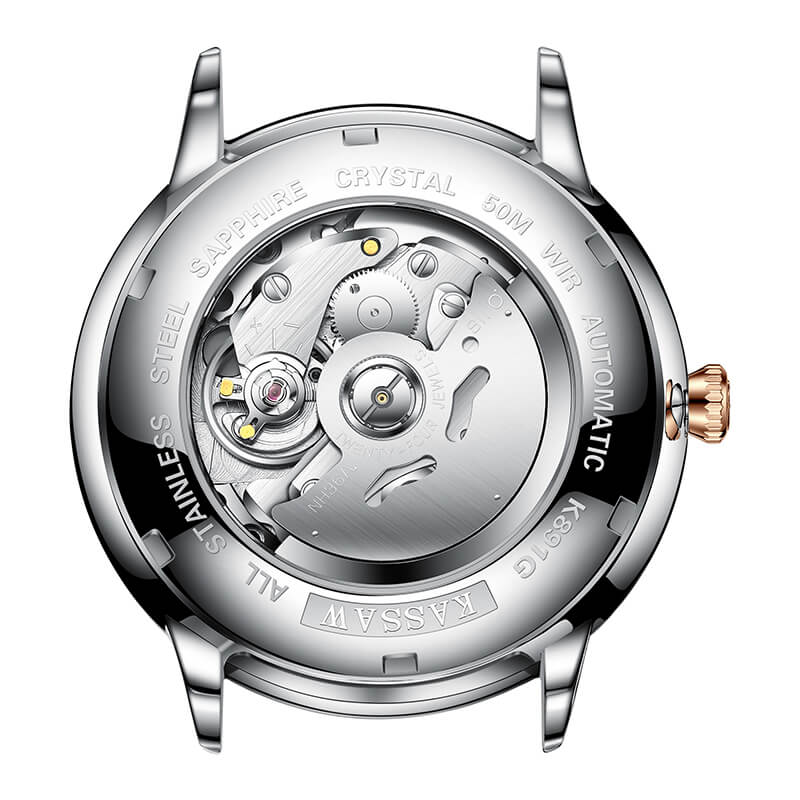 Đồng hồ nam chính hãng KASSAW K891-3 chống nước,chống xước,kính sapphire ,mặt trắng dây kim loại thép không gỉ 316L ,hàng mới 100% ,Đồng hồ cơ ,Thiết kế đơn giản và sang trọng