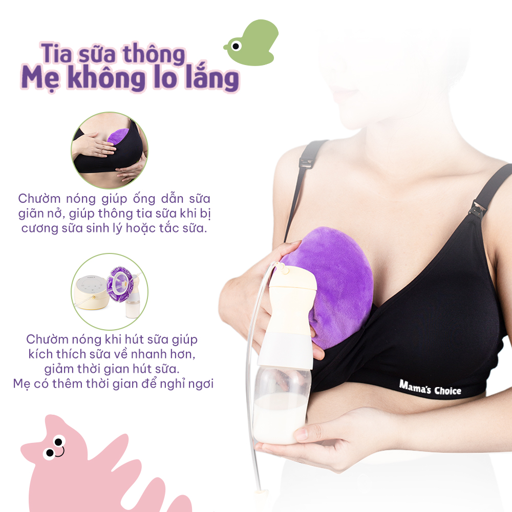 Túi Chườm Ngực Mama's Choice, Chườm Nóng Lạnh Giúp Mẹ Thông Tắc Tia Sữa, Kích Sữa, Giảm Đau Ti Hiệu Quả, Hộp 2 Túi