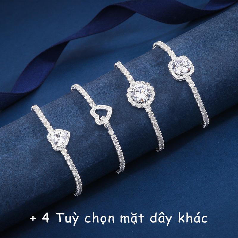 Lắc Tay Bạc Nữ Đính Đá Zircon Chốt Dây Rút Cá Tính Trang Sức Cao Cấp - LT2898 - Bảo Ngọc Jewelry