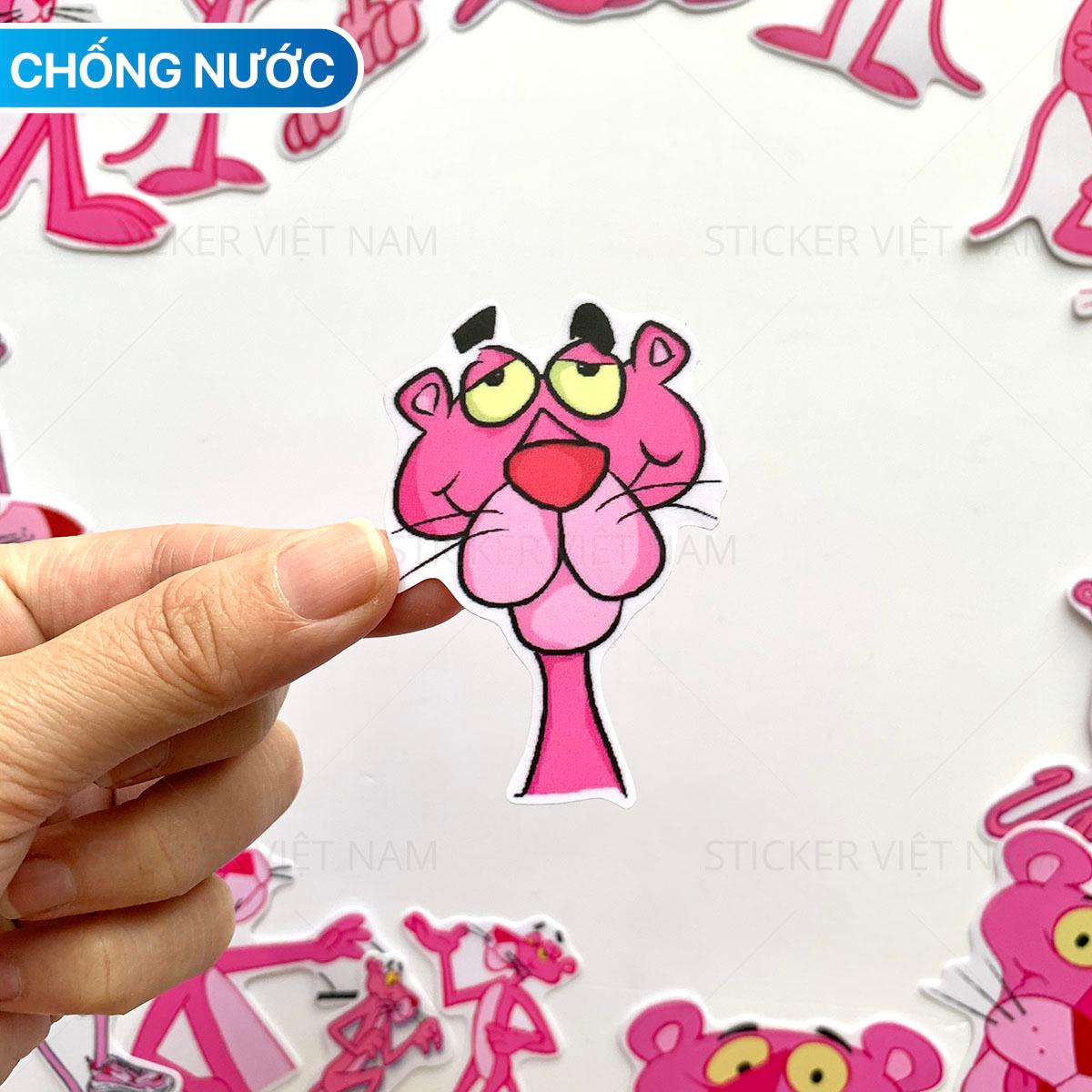 Sticker Báo Hồng The Pink Panther Cute Ngẫu Nhiên Chất Lượng Cao Chống Nước