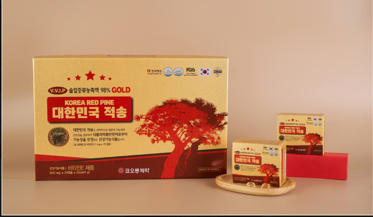 Tinh dầu thông đỏ KOREA RED PINE Hộp Đỏ 120 viên