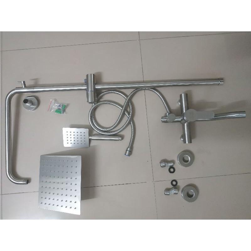 Sen cây tắm đứng nóng lạnh inox 304 bát vuông