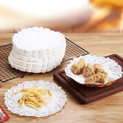Giấy Nến Thấm Dầu Ăn Thực Phẩm Chịu Nhiệt, Chống Ẩm, Chống Thấm, Hút Dầu Mỡ Họa Tiết Hoa Văn Đục Lỗ