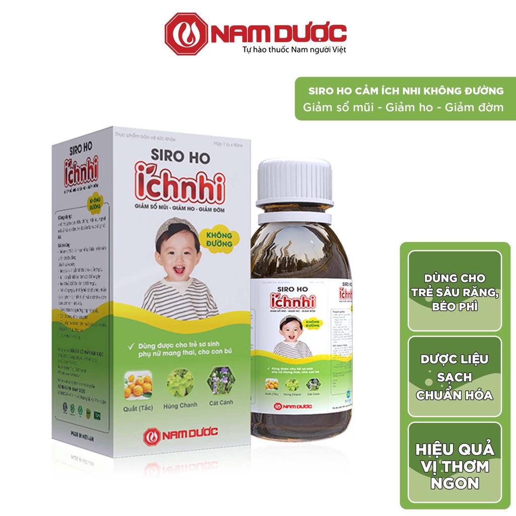 Siro ho cảm Ích Nhi chai 90ml không đường hỗ trợ giải cảm, giảm ho, sổ mũi, tiêu đờm, cho trẻ sơ sinh, trẻ nhỏ, bà bầu