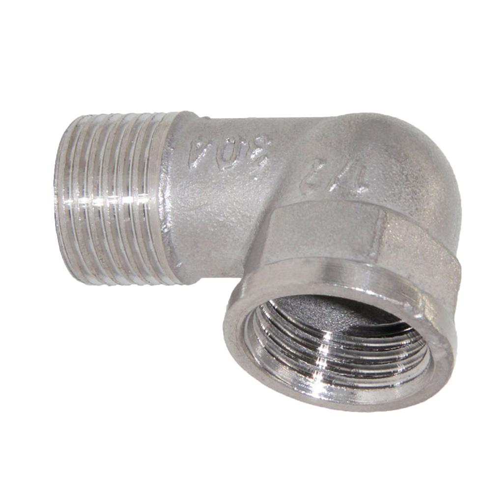1/2" Stainless Steel 90 Degree Double End Elbow Fitting Pipe Connector DN15