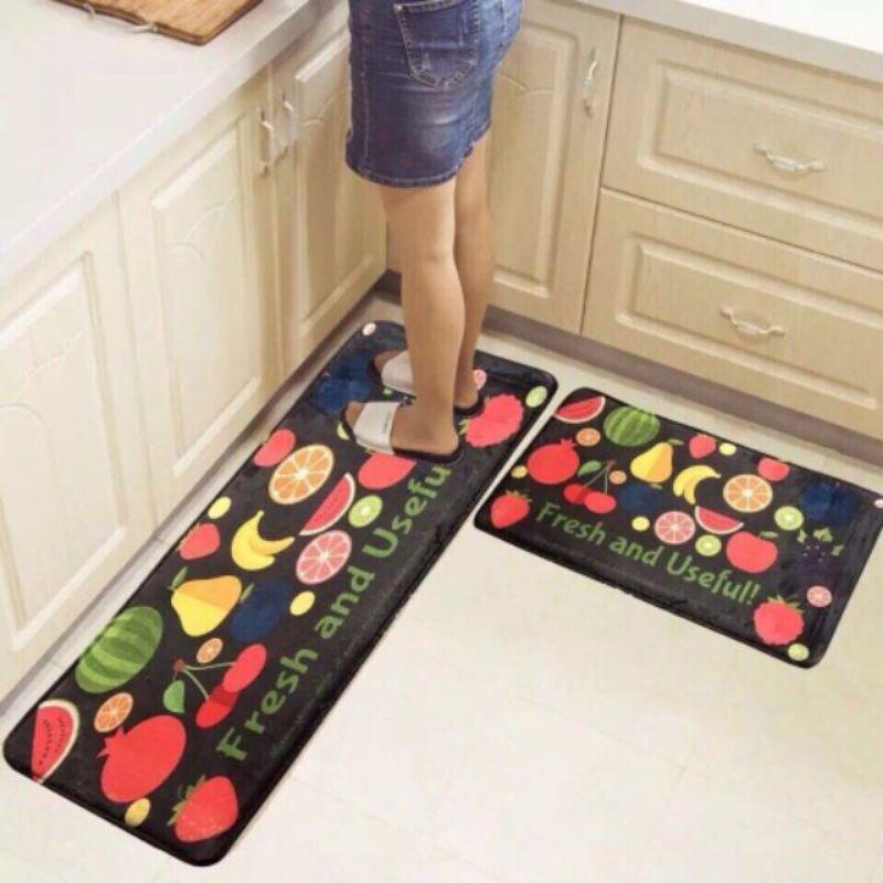 Bộ 2 thảm chân nhà bếp hình 3d