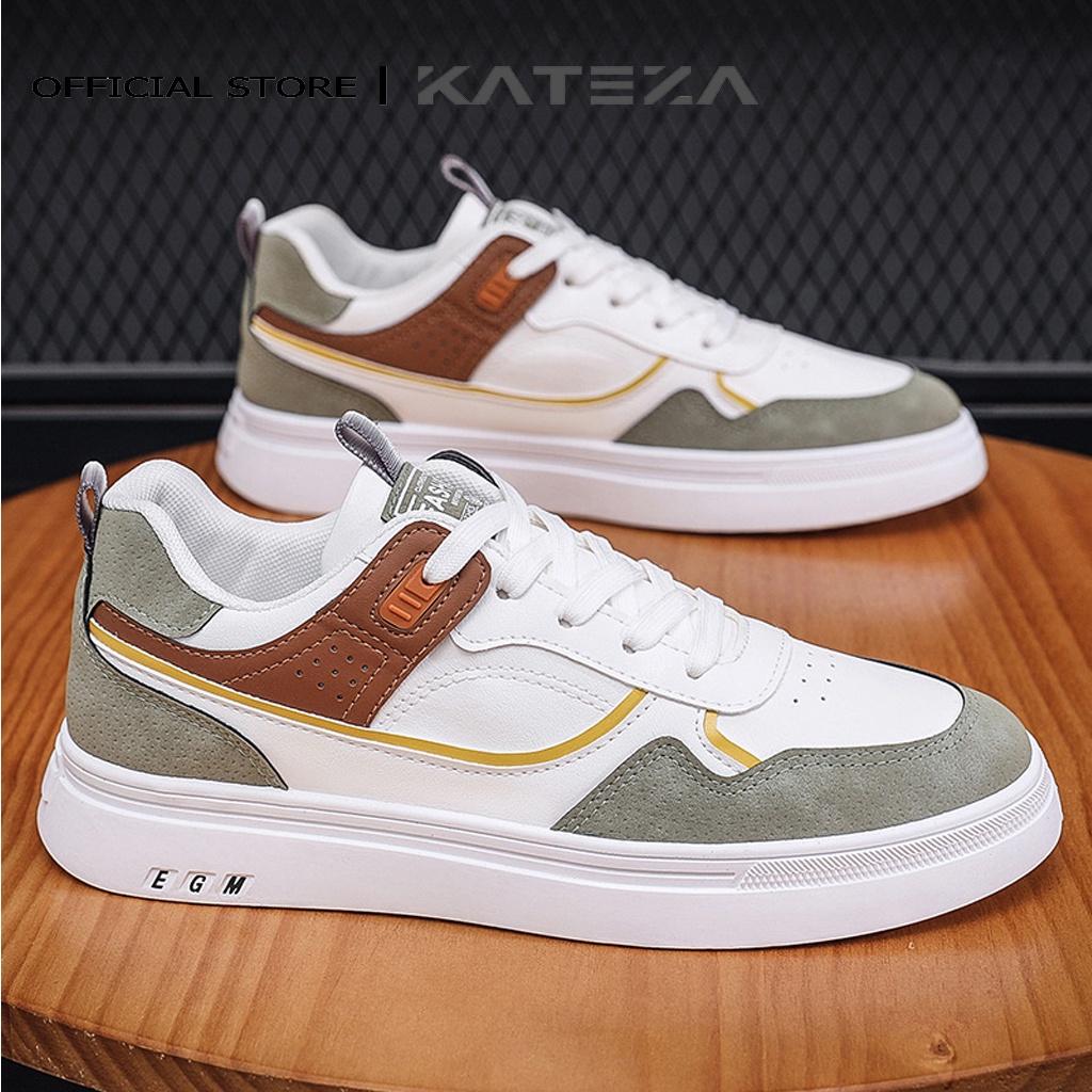 Giày nam thể thao thời trang cổ thấp dễ phối đồ chất da đẹp đủ full size, Giày sneaker nam KATEZA62