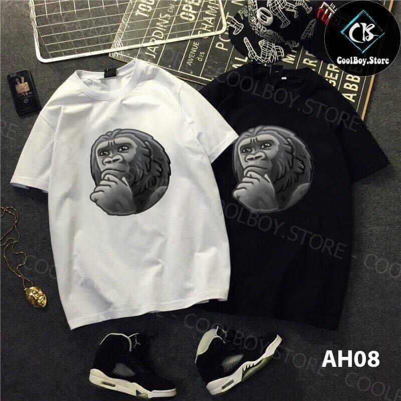 ÁO THUN UNISEX NAM NỮ đầu khỉ chống càm