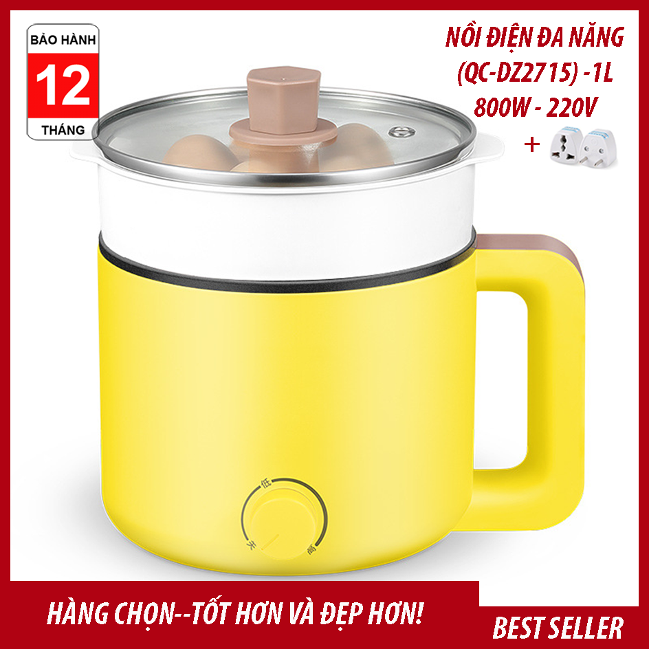 Ca điện đa năng kiểu dáng Hàn Quốc 1,5L  nấu mỳ, lẩu, luộc, xào, nấu,... QC--DZ2715--HC