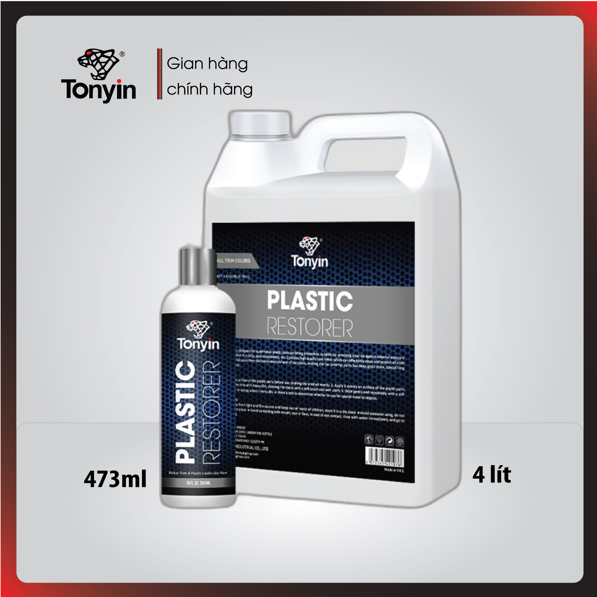 Dung dịch phục hồi nhựa PLASTIC RESTORER Tonyin 473ml/4L làm sạch da, đồ nội thất, ô tô và quần áo