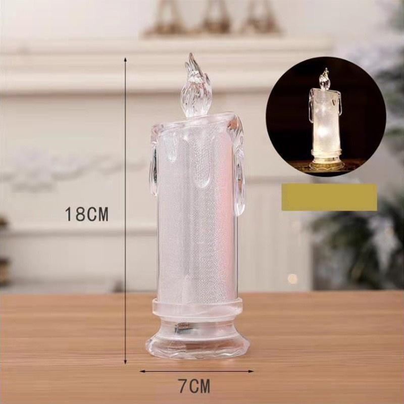 Nến Điện Tử Bằng Acrylic Trong Suốt Màu Dạ Quang Trang Trí Giáng Sinh