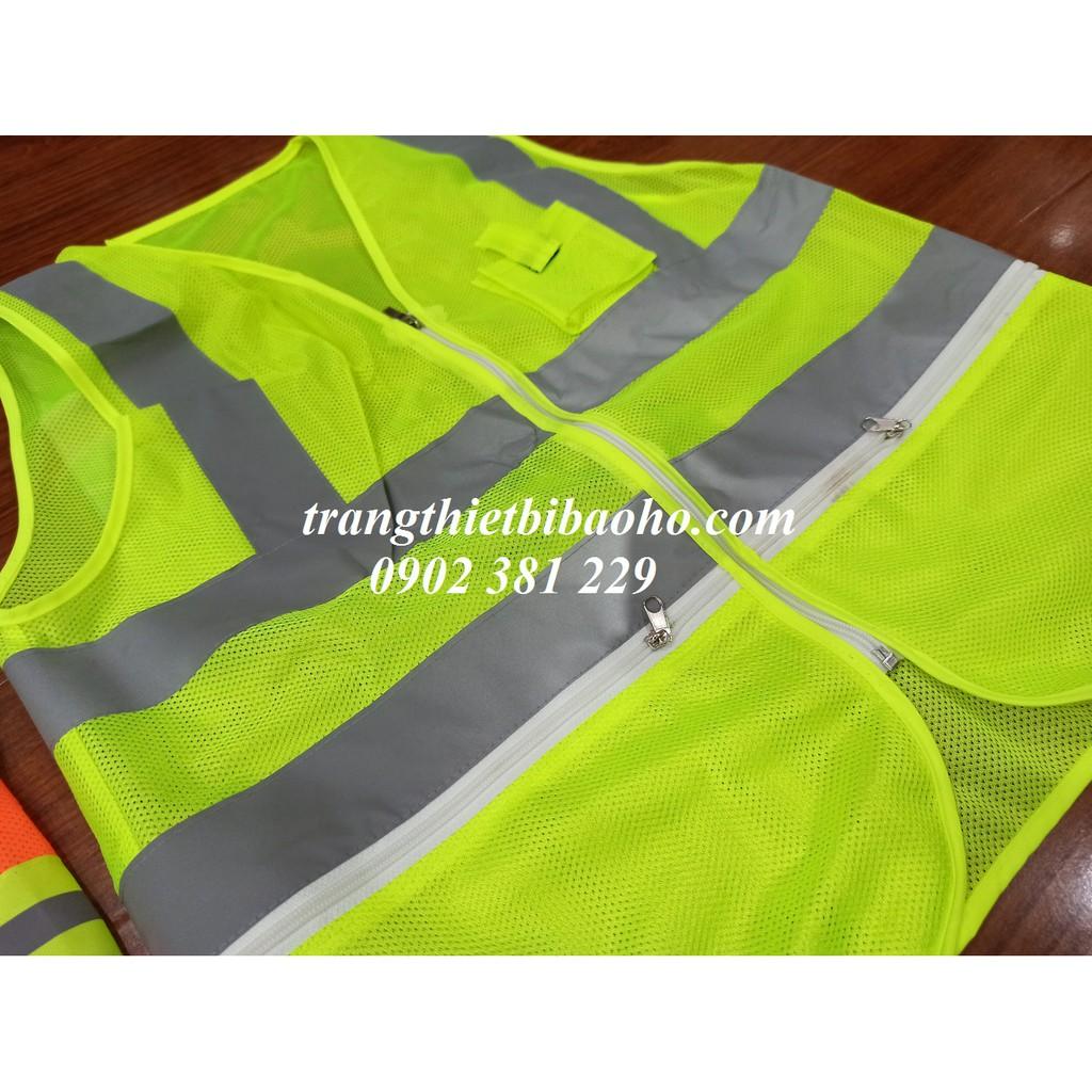 Áo phản quang lưới dây kéo có túi hộp đựng bút