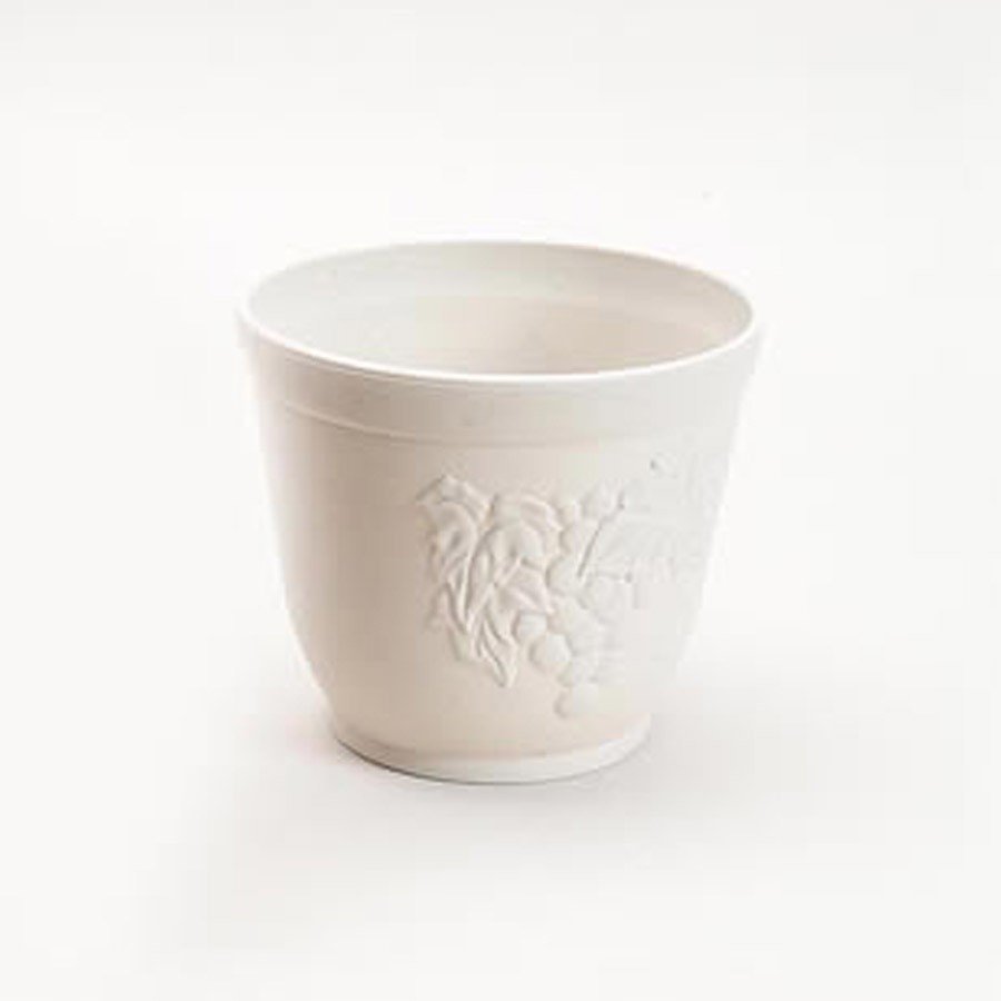 Chậu hoa tròn màu trắng 21cm nội địa Nhật Bản