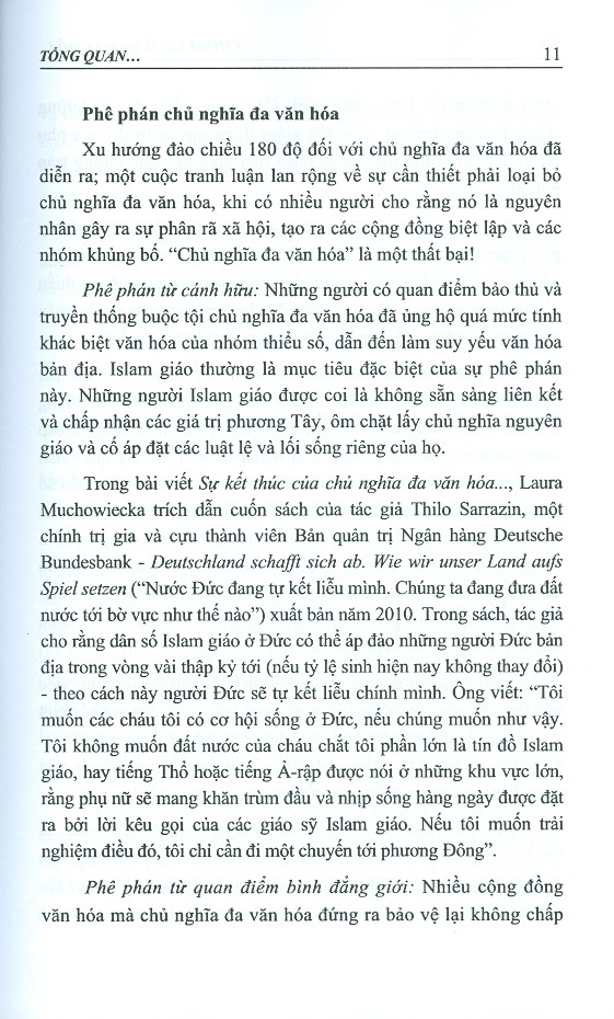 Chính Sách Đa Văn Hóa, Đa Quốc Tịch Và Liên Văn Hóa Trong Bối Cảnh Di Cư Toàn Cầu